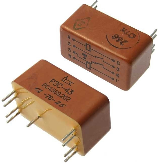 Реле герконовое 27В; №7640 реле 27В\РС4.569.202\РЭС43\\\