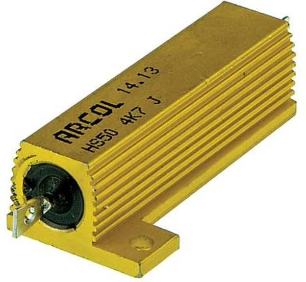 HS50-4K7J, Резистор: проволочный, с радиатором, винтами, 4,7кОм, 50Вт, ±5%