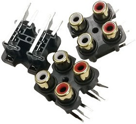 RS-407 RCA JACK, RCA JACK 4 разъема на плату