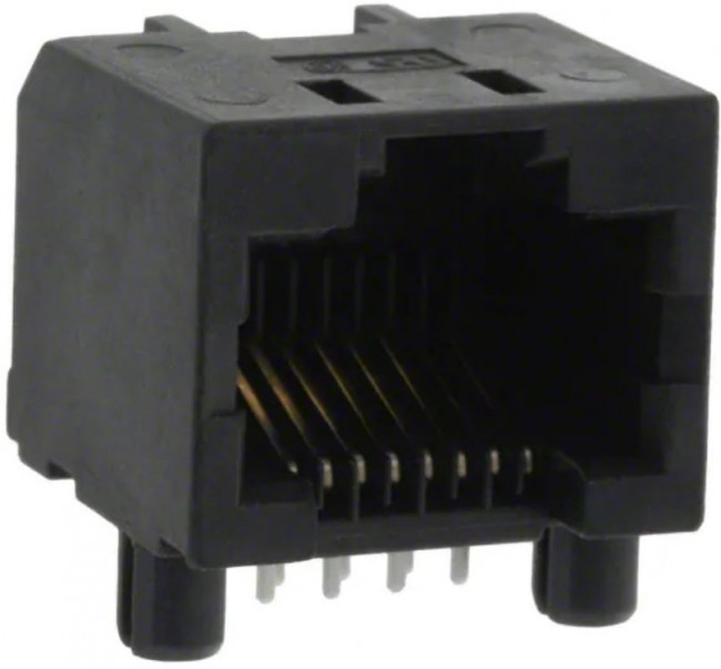RJHSE5080, Гнездо, RJ45, PIN: 8, Кат: 5, не экранированный, Конф: 8p8c, THT
