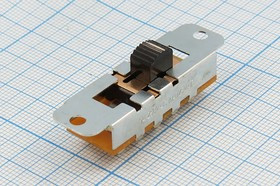 Переключатель движковый, 35x14h5, контакты 10C, 3А, 250В, 2P4T, 2 отверстия d3,5, SS-24N01 Переключатель движковый, 35x14h5, контакты 10C, 3А, 250В, 2P4T, 2 отверстия d3,5, SS-24N01