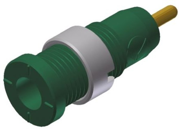 975459704, Green Female Banana Socket, 2mm Connector, Solder Termination, 10A, 1000V ac/dc, Gold