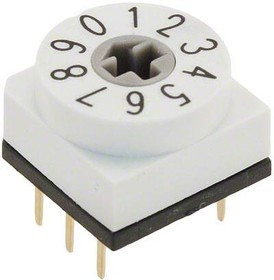 RDTAR10P1T, Coded Rotary Switches 150mA 42VDC 10Pos Arrow Flush