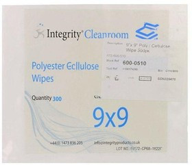 ATS-600-0510, Салфетки: ткань; 45% полиэстер 55% целлюлоза; 300шт; Cleanroom