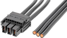 218056-0310, Rectangular Cable Assemblies FEM/FEM 3CKT OTS SR CBL ASSY 1m BLK 11mm Pitch EXTreme Guardian