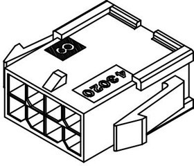 43020-1211, Headers &amp; Wire Housings MicroFit Plug DR 12Ckt Glow Wire