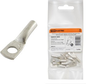 Наконечник медный луженый ТМЛ 6-6-4 ГОСТ 7386-80 (10 шт./упак.) TDM Наконечник медный луженый ТМЛ 6-6-4 ГОСТ 7386-80 (10 шт./упак.) TDM