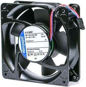 4118NH3P-282, DC Fans DC Tubeaxial Fan, 119x119x38mm, 48VDC, 310m3/h, 64dBA, 310Pa, Ball Bearing