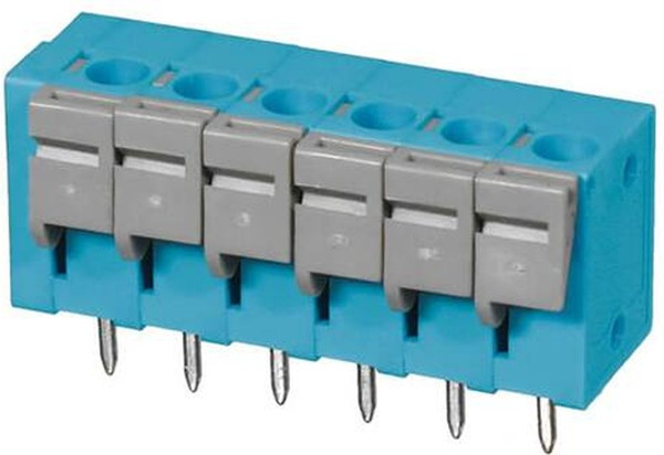 TBL004V-508-06BE-2GY, Fixed Terminal Blocks Terminal block, screwless, 5.08, Vertical, 6 poles, Blue w Grey button TBL004V-508-06BE-2GY, Fixed Terminal Blocks Terminal block, screwless, 5.08, Vertical, 6 poles, Blue w Grey button