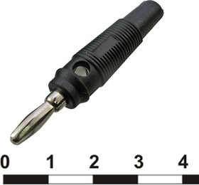 10-0074 black, Штекер 10-0074 чёрный, винтовое крепление