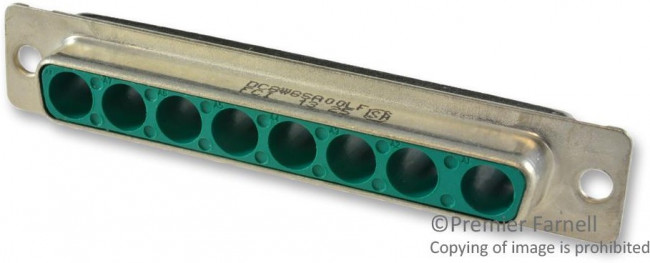 DC8W8SA00LF, DW 8 (Power) Way Cable Mount D-sub Connector