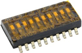 1-1571983-3, DIP / SIP переключатель, 10 схем(-а), Ползунок, SMD (Поверхностный Монтаж), SPST, 24 В, 25 мА 1-1571983-3, DIP / SIP переключатель, 10 схем(-а), Ползунок, SMD (Поверхностный Монтаж), SPST, 24 В, 25 мА