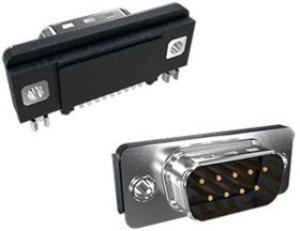 D09P71S6GA00LF, Slimline 9 Way Right Angle SMT D-sub Connector Plug, 2.78mm Pitch, with Boardlocks D09P71S6GA00LF, Slimline 9 Way Right Angle SMT D-sub Connector Plug, 2.78mm Pitch, with Boardlocks