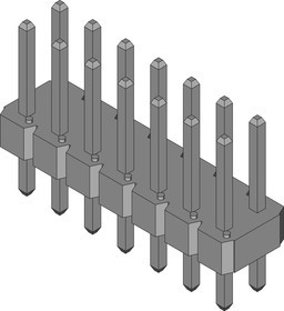 68692-214HLF, BergStik®, Board to Board connector, Unshrouded Vertical Header, Through Hole, Double Row, 14 Positions, 2.54 mm (0.100in) Pit
