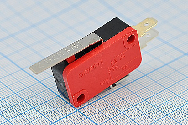 Микропереключатель, размер 29x10 x16, 5А, переключение ON-(ON), размер концевика L27, MSW-02B