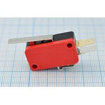 Микропереключатель, размер 29x10 x16, 5А, переключение ON-(ON), размер концевика L27, MSW-02B