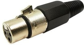 FC6165, Вилка, XLR, "мама", PIN: 5, прямой, на провод, пайка, посеребренные