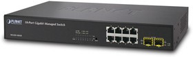 WGSD-10020, Управляемый L2 коммутатор Planet 8 портов 10/100/1000Мб/с, 2 слота SFP 100/1000Мб/с