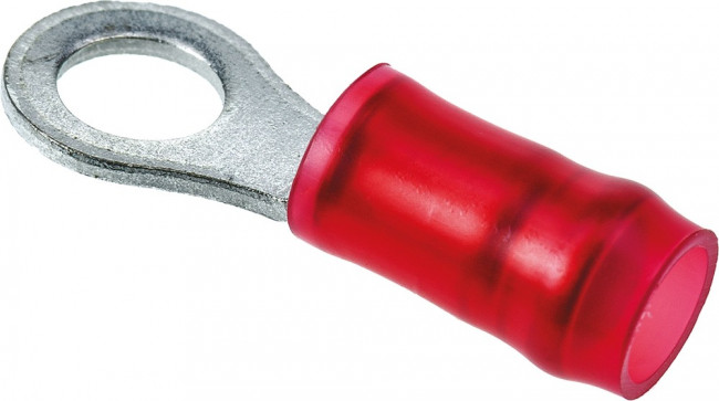 31886, Ring Tongue Terminal 16-22AWG Copper Red 20.24mm Tin Loose