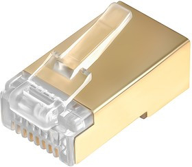 GCR-CoL6MG-10, GCR Коннектор RJ-45 cat.6 FTP Male, экран, для многожильного кабеля, 8p8c, позолоч. контакты (10 шт)