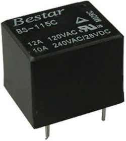 BS-115C-12A-6VDC, Реле электромагнитное, SPDT, Uкат 6 В DC, Pупр(max) 360 мВт, Iкомм 10 А, UDC 28 В BS-115C-12A-6VDC, Реле электромагнитное, SPDT, Uкат 6 В DC, Pупр(max) 360 мВт, Iкомм 10 А, UDC 28 В