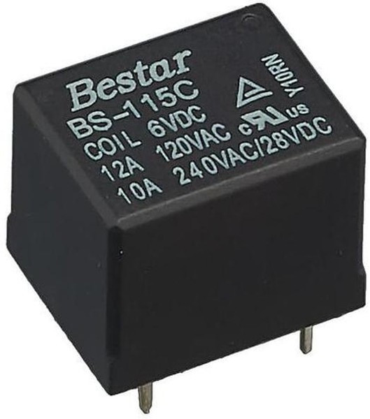 BS-115C-12A-6VDC, Реле электромагнитное, SPDT, Uкат 6 В DC, Pупр(max) 360 мВт, Iкомм 10 А, UDC 28 В BS-115C-12A-6VDC, Реле электромагнитное, SPDT, Uкат 6 В DC, Pупр(max) 360 мВт, Iкомм 10 А, UDC 28 В