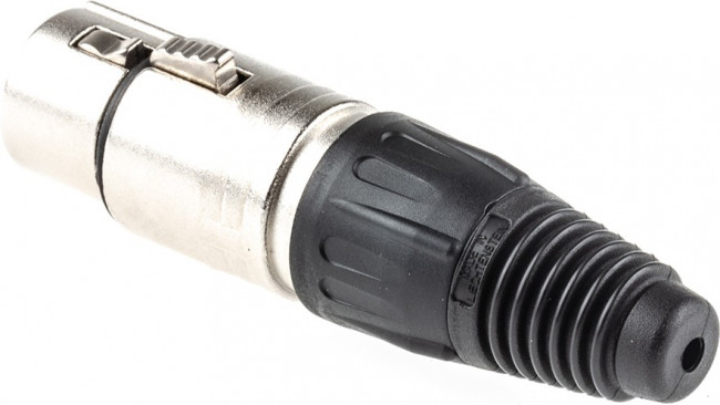 NC3FX, Вилка, XLR, "мама", PIN 3, прямой, на провод, пайка, 3,5-8мм, 16А