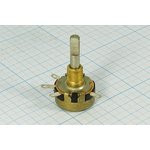 Резистор переменный, поворотный 100кОм, линейность В, ширина 25мм, вал и размеры ВС-3d6x30, СП3-12б