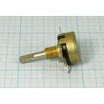 Резистор переменный, поворотный 100кОм, линейность В, ширина 25мм, вал и размеры ВС-3d6x30, СП3-12б