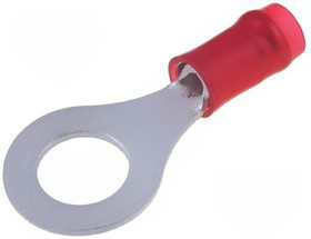 31894, PIDG Insulated Ring Terminal, M6 Stud Size, 0.26mm² to 1.65mm² Wire Size, Red