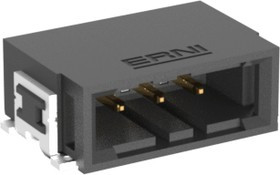 284052 / 284052-E, MaxiBridge Series Right Angle Surface Mount PCB Header, 3 Contact(s), 2.54mm Pitch, 1 Row(s) 284052 / 284052-E, MaxiBridge Series Right Angle Surface Mount PCB Header, 3 Contact(s), 2.54mm Pitch, 1 Row(s)