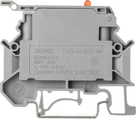 Клемма для предохранителя винтовой зажим 2 точки подключения индикация 24В 4кв.мм сер. DKC TUR-4-HESILED24