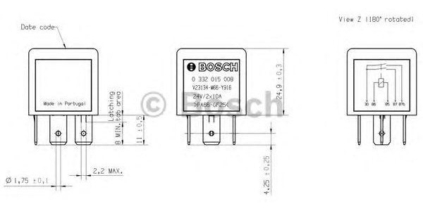 0332015008, Реле MAN MERCEDES пять контактов (24V,20A) BOSCH