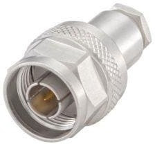 53S114-006N5, Cable connector, N straight, N-Type, Brass, Plug, Straight, 50Ohm, Solder Terminal