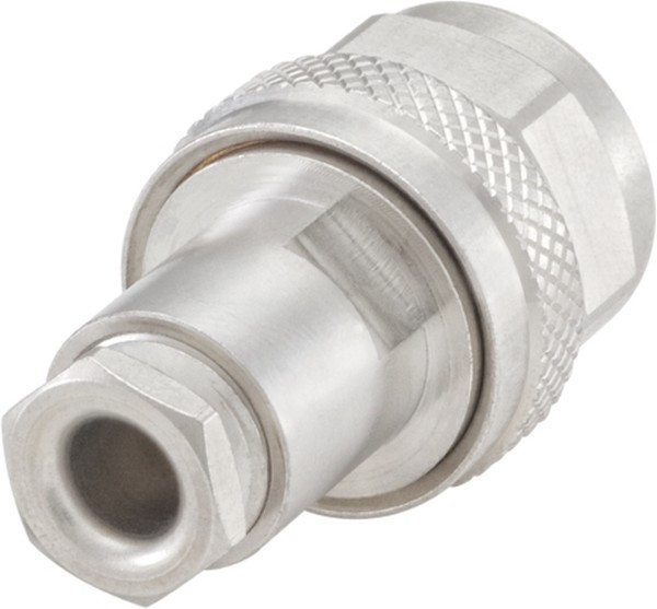 53S114-006N5, Cable connector, N straight, N-Type, Brass, Plug, Straight, 50Ohm, Solder Terminal