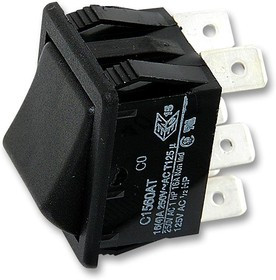 C1570ATAAJ, Клавишный переключатель, Вкл.-Выкл.-Вкл., DPDT, Без Подсветки, Панель, Черный, Серия 1500