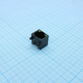 DS1128-13-S8B8A, (RJ-45 разъем на плату с индикаторами), Гнездо RJ45 на плату, 8p8c., встроенный светодиод зеленый /желтый DS1128-13-S8B8A, (RJ-45 разъем на плату с индикаторами), Гнездо RJ45 на плату, 8p8c., встроенный светодиод зеленый /желтый