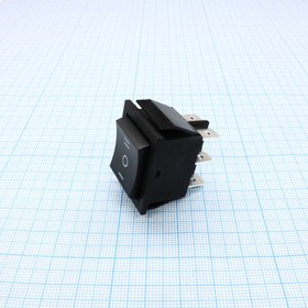 RK1-01 2X3 B/B"I,0,II", Переключатель ON-OFF-ON без подсветки цвет корпуса (черный) цвет кнопки (черный) надпись на кнопке "0-"