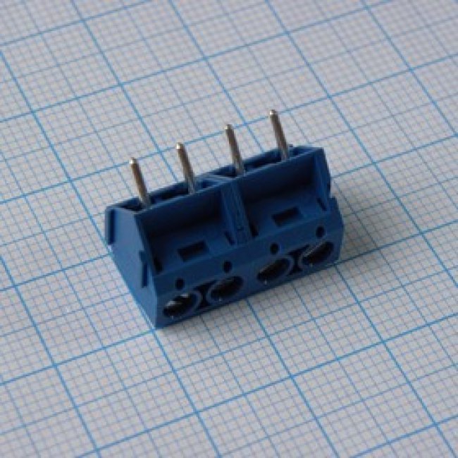 DG301S-5.0-04P-12-00A(H), (синий), Винтовой клеммный блок с защитой провода, 4 контакта. Серия DG301S-5.0