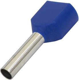 DTE02513 blue (2.9x13mm), Наконечник втулочный изолированный двойной DTE02513, 2.9x13 мм, 2х2,5 мм?, синий