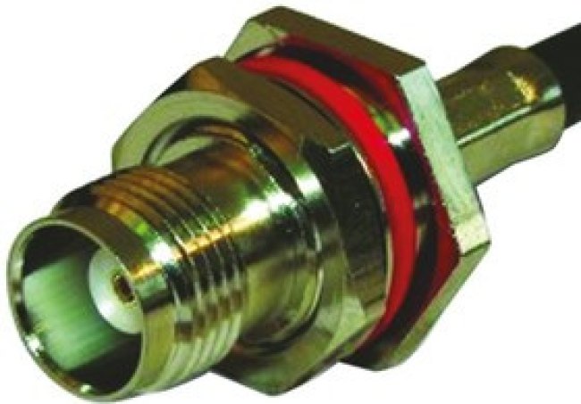 31-6508, 50 Straight Cable Mount, TNC Connector, Bulkhead Fitting, jack, LMR-200 31-6508, 50 Straight Cable Mount, TNC Connector, Bulkhead Fitting, jack, LMR-200