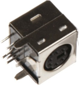 Mini DIN (6 pin) (DS1093-01-6), Розетки экранированные на плату угловые для компьютера