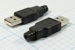 Разъем USB вилка, тип A, контакты на кабель, USB-A SPB