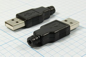 Разъем USB вилка, тип A, контакты на кабель, USB-A SPB
