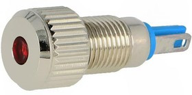 GQ8F-D/R/12, Индикат.лампа: LED, плоский, 12ВDC, Отв: d8мм, IP67, под пайку