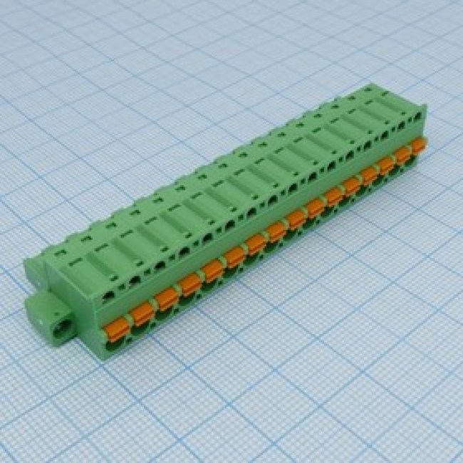 2EDGKDM-5.08- 16P-14-00A(H), (2EDGKDM-5.08- 16P-14-00ZH), Нажимной безвинтовой клеммный блок 16 контактов шаг 5.08мм