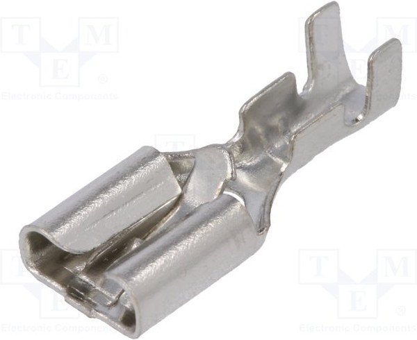 ST-005/2, Наконечник плоский, 6,3мм, 0,8мм, "мама", 1-1,5мм2, обжим, луженые ST-005/2, Наконечник плоский, 6,3мм, 0,8мм, "мама", 1-1,5мм2, обжим, луженые