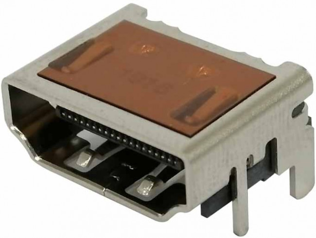 208658-8131, HDMI, Displayport &amp; DVI Connectors 0.5mm HDMI Recep RA 19CKT