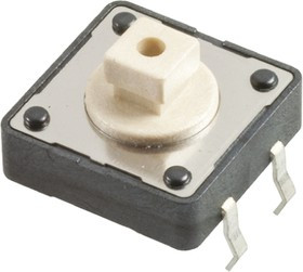 430466073726, White Button Tactile Switch, SPST 50 mA @ 12 V dc 3.8mm Through Hole