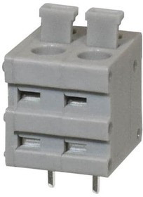 TBL009V-500-02GY-2GY, Fixed Terminal Blocks Terminal block, screwless, 5.00, Vertical, 2, Gray w Gray Button